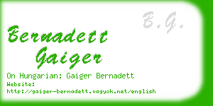 bernadett gaiger business card